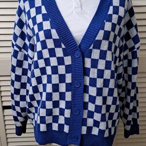 Indie Aesthetic Checkered Cardigan